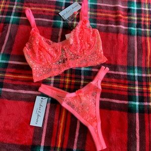 NWT For Love & Lemons Bra Panty Set XS